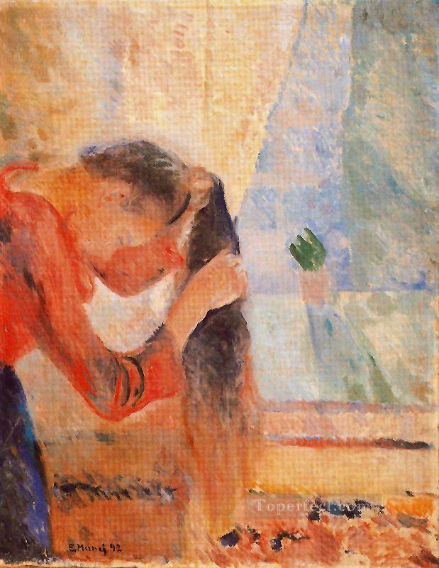 Chica peinándose 1892 Edvard Munch Pintura al óleo